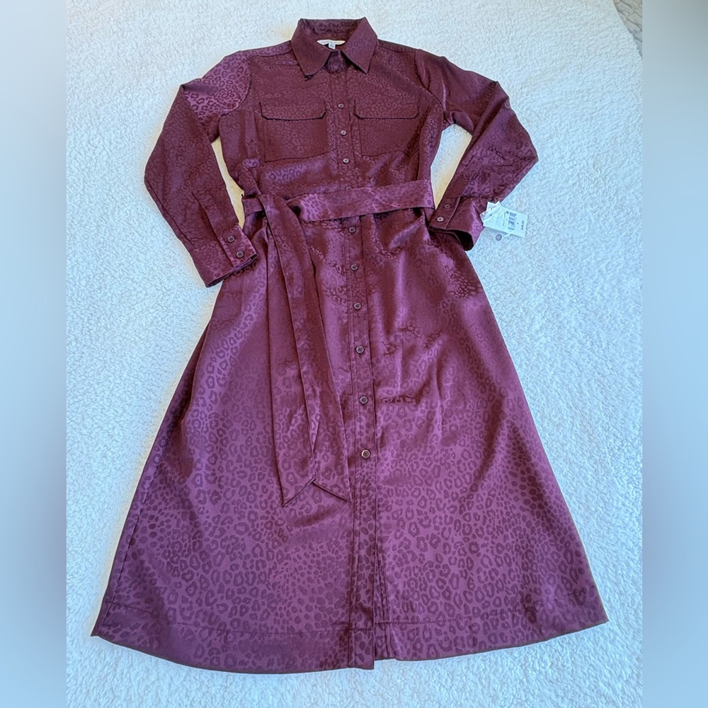Ophelia Roe Satin Shirt dress - Size Large
